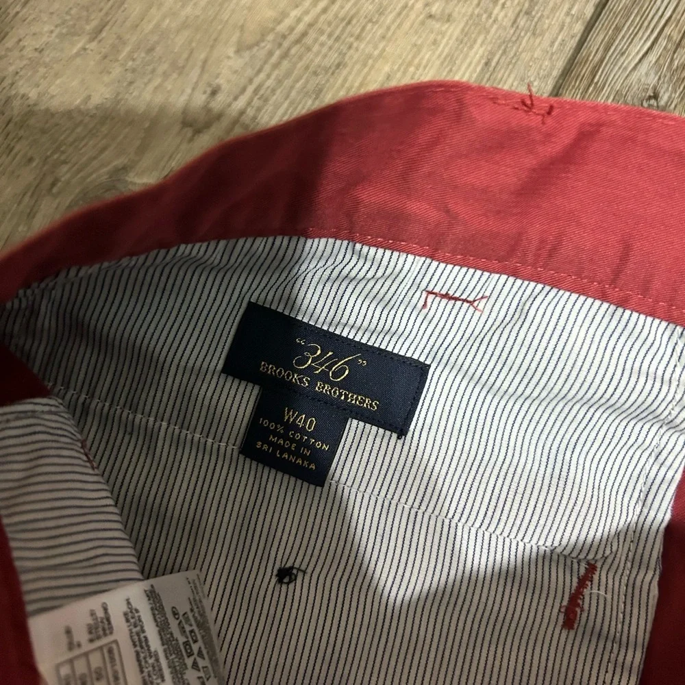 Brooks Brothers 346 Classic Red 💯 Cotton Chino flat Shorts size W40
